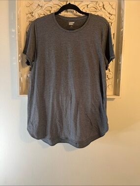 Lands' End Grey and Black Crew Neck T‑Shirt